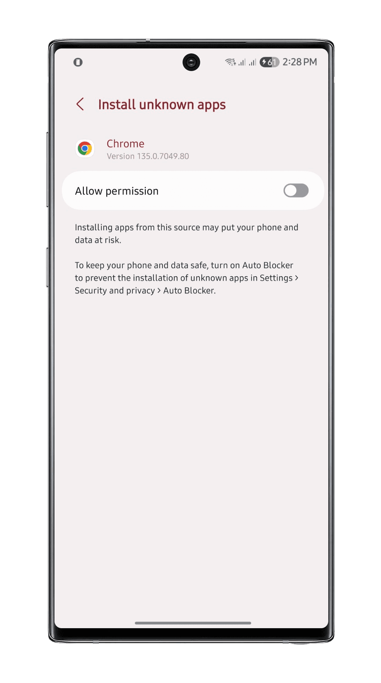Enable Install Unknown Apps