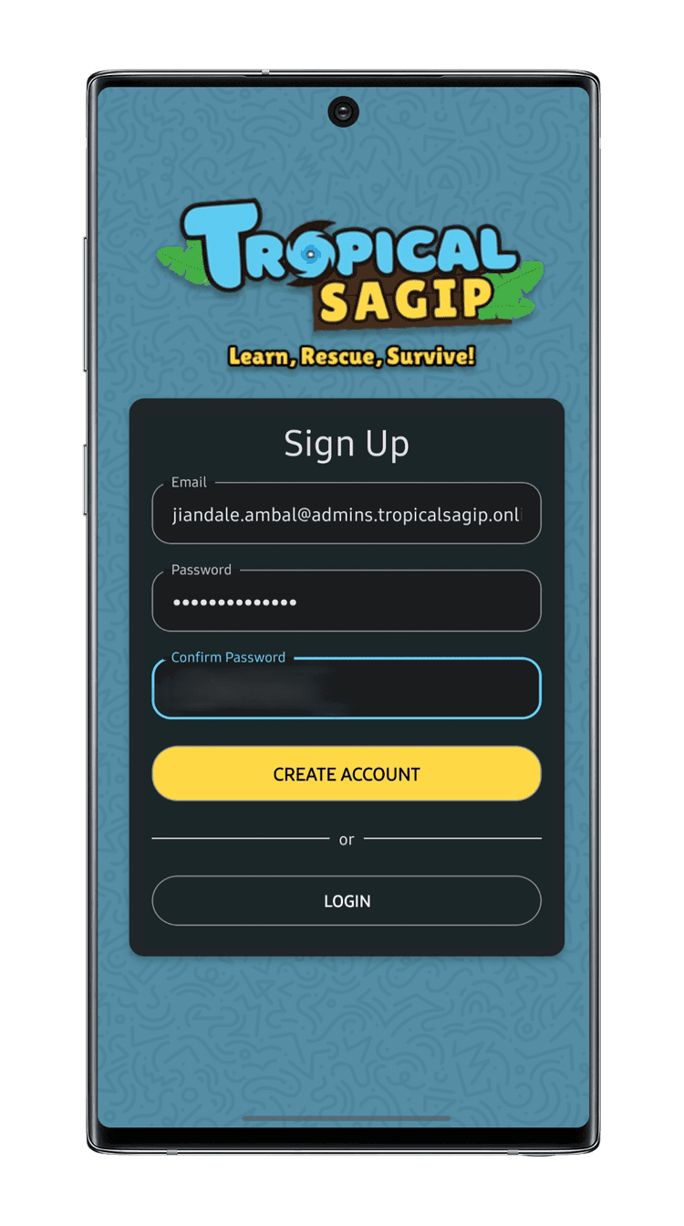 Enter Email and Password